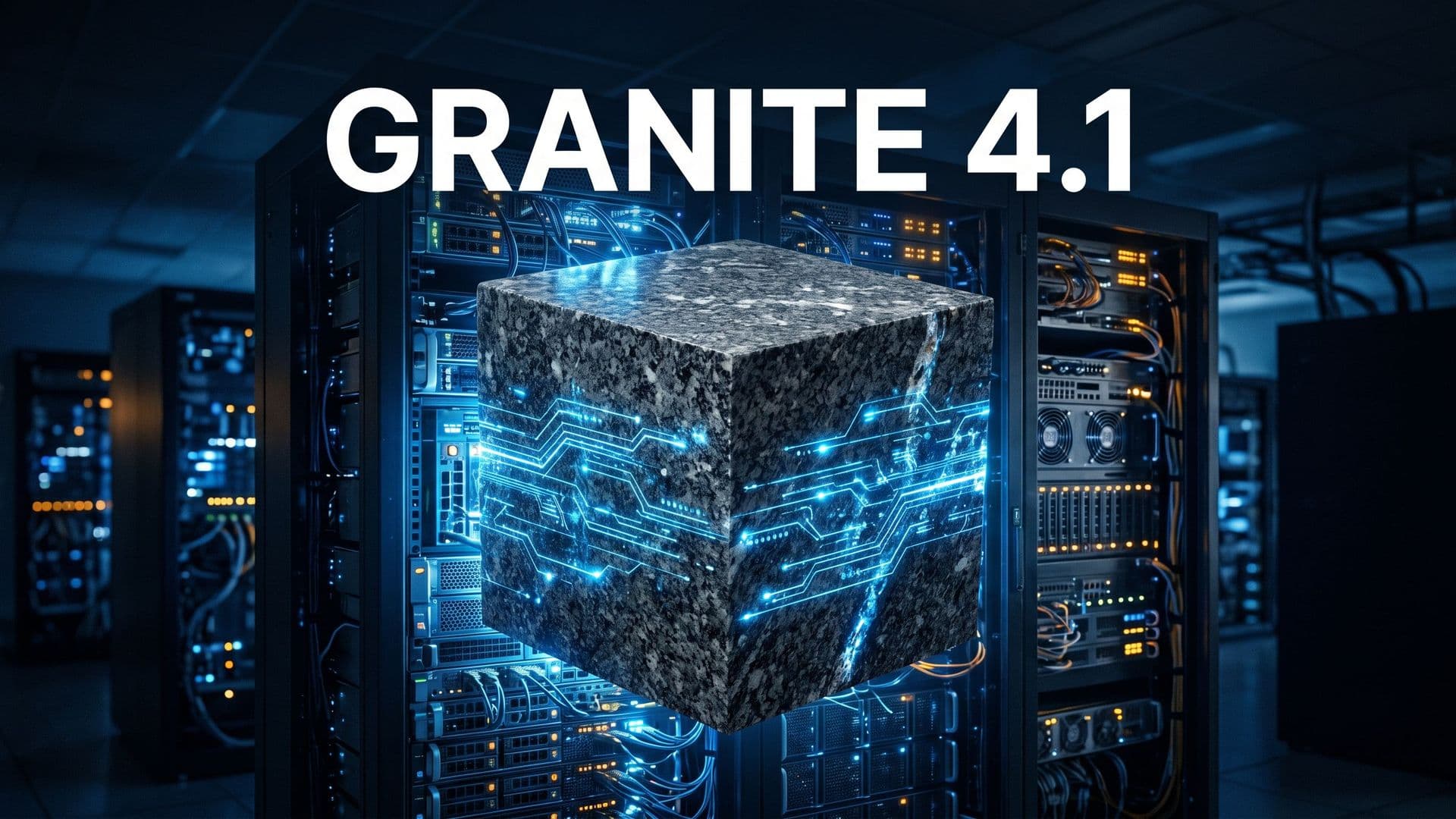 IBM Granite 4.1 -malliperhe — graafinen kansi tekstillä